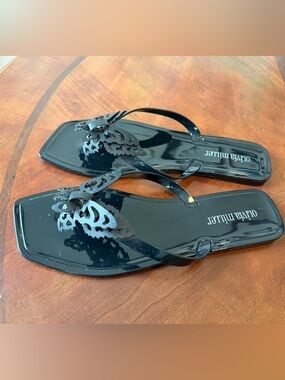 Olivia Miller Annabella Black Butterfly Sandals NEW Women’s Sz 8 Jelly Shoes